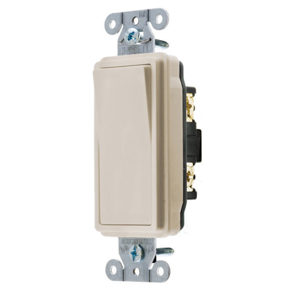 Switches and Lighting Control, Decorator Switch, Specification Grade, Four Way, 20A 120/277V AC, Back and Side Wired, Light Almond
