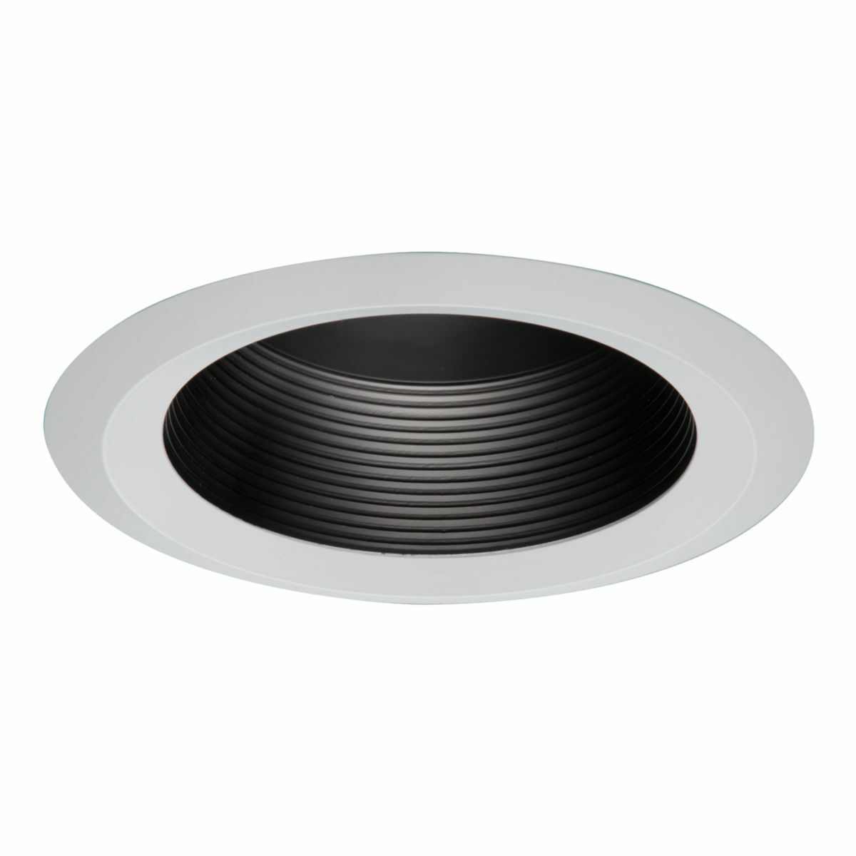6" Full Cone Black Baffle, White Self-Flange Ring