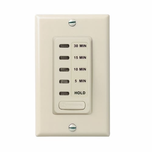 The Electronic Auto-Off Timer 5/10/15/30 Minute With HOLD Light Almond The EI200 Series Decorator Electronic Auto Shut-OFF Timers provide silent operation in time ranges from 5 minutes to 12 hours.