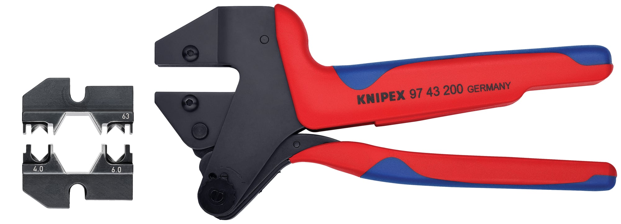 Crimp System Pliers (97 43 200) & Crimp Die: Solar Connectors H & 5 (HUBER & SUHNER): 4.0/6.0 mm 10/1 (97 49 63) Packaged In A Protective Plastic Case, 10 1/2 in.