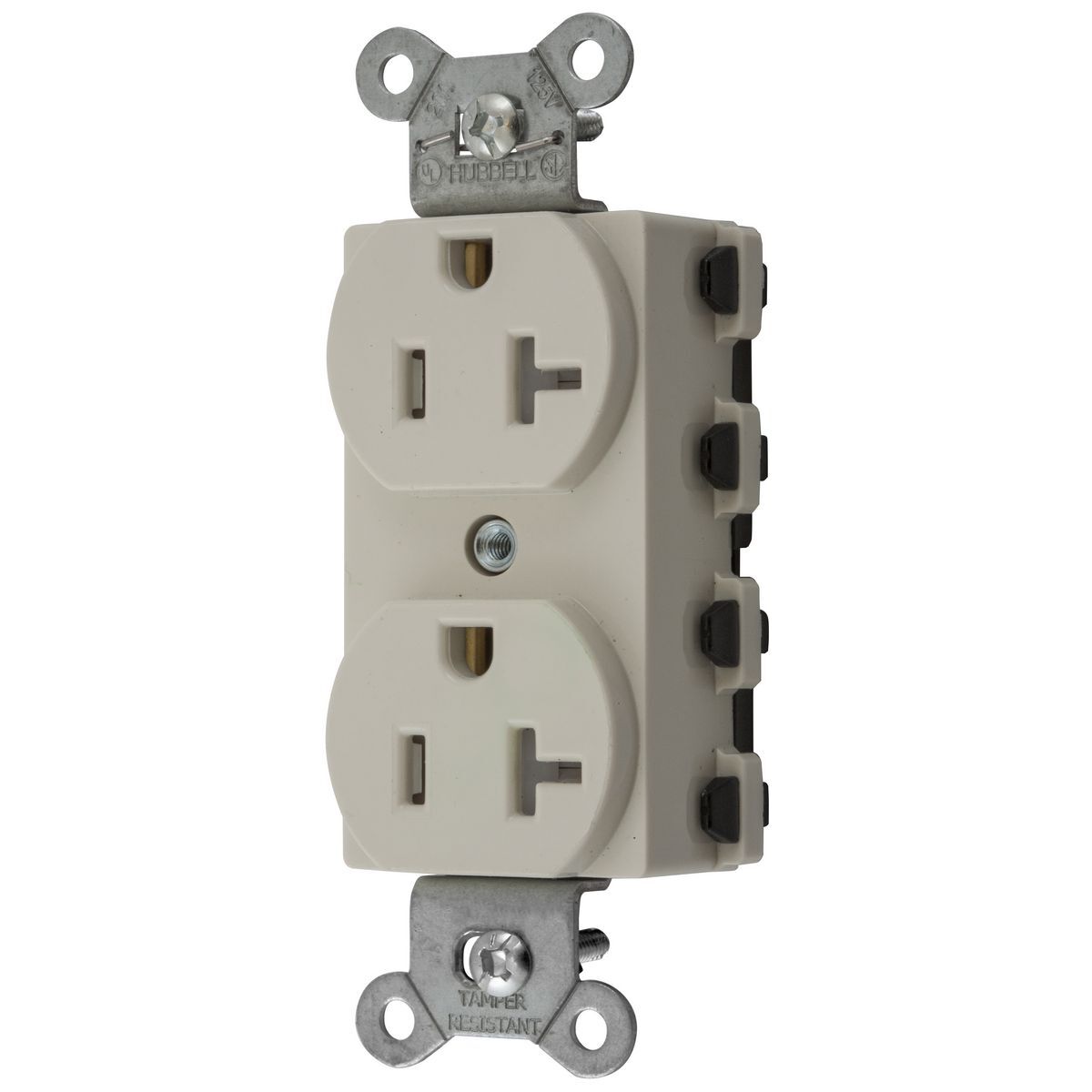 Straight Blade Devices, Receptacles, Duplex, SNAPConnect, Tamper Resistant, 20A 125V, 2-Pole 3-Wire Grounding, 5-20R, Nylon, Light Almond, USA