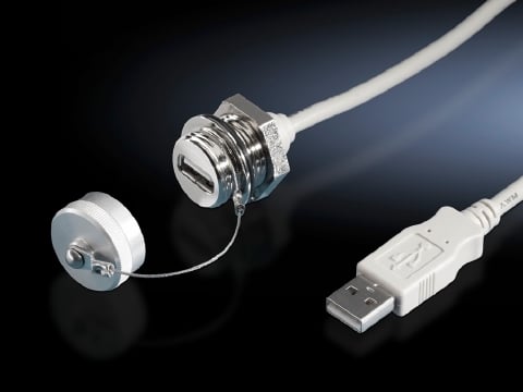 Interface extension with wall connection, RJ45 wall-mounted jack on internal connector