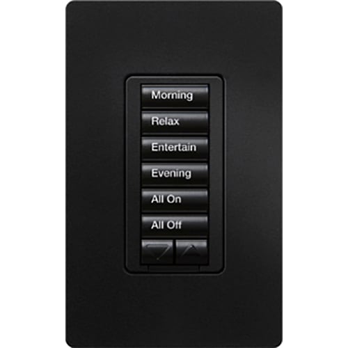 Lutron RadioRA 2 seeTouch LED+ Hybrid Keypad, 6 Button with Raise/Lower- Midnight