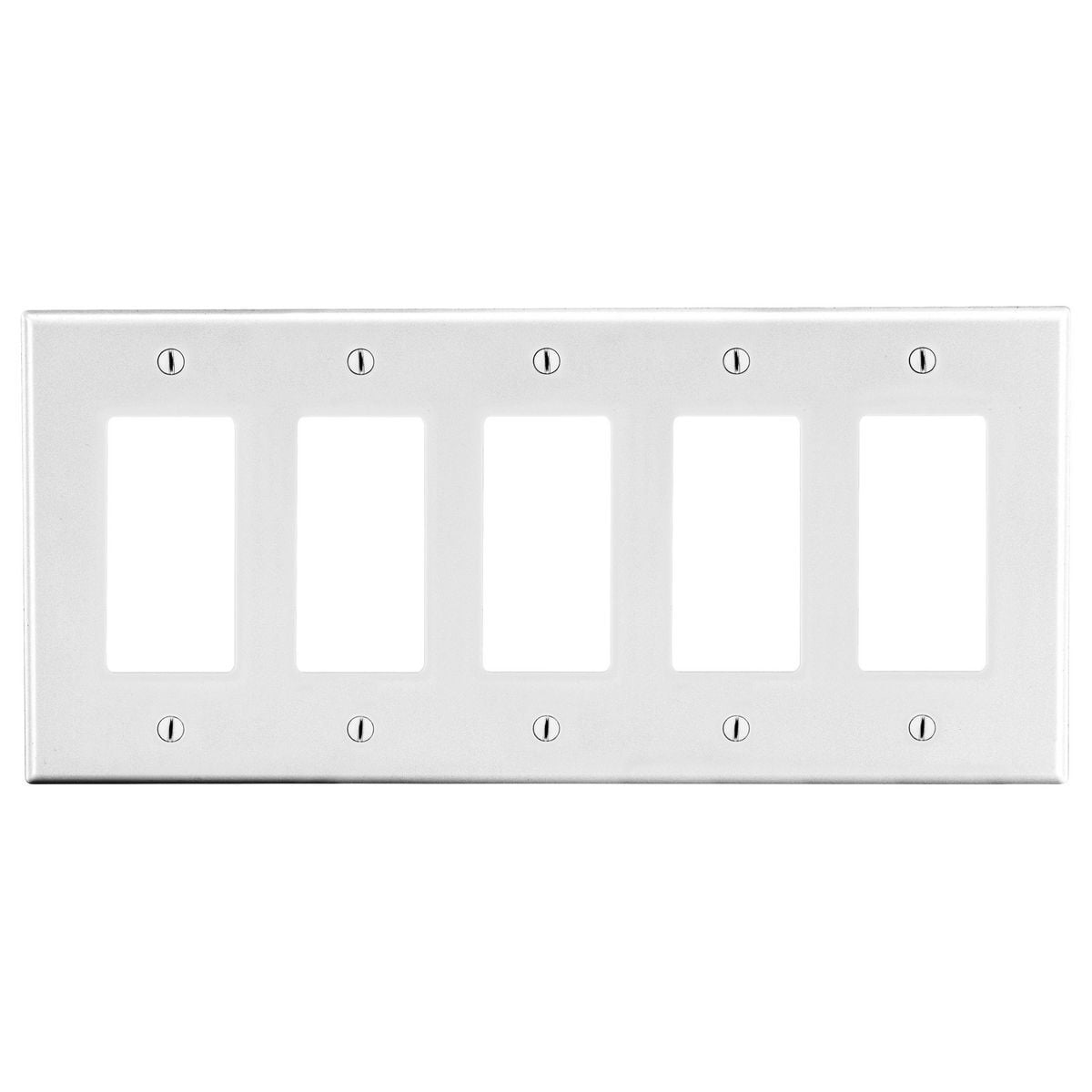 Wallplate, 5-Gang, 5) Decorator, White