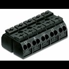 4-conductor chassis-mount terminal strip; 5-pole; L3-N-PE-L1-L2; without ground contact; 4 mm²; 4,00 mm²; black