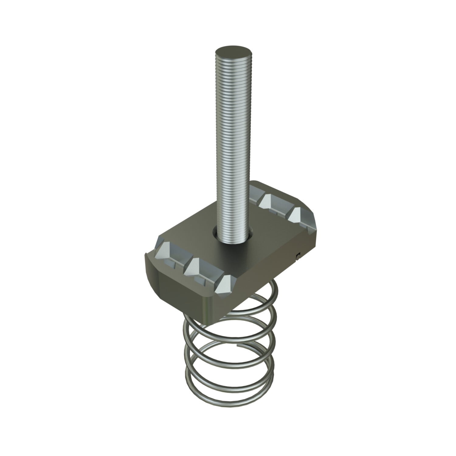 UNISTRUT STUD NUT, 5/8"-11, 3/4"x 1-23/64", WITH STD SPRING, EG