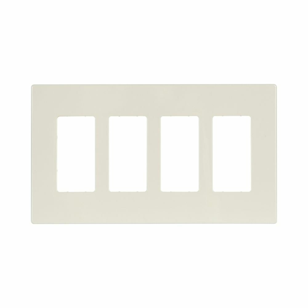 Eaton ASPIRE wallplate, Screwless, Residential, Desert sand, Decorator Cutout, Polycarbonate, Four- gang, Mid-size