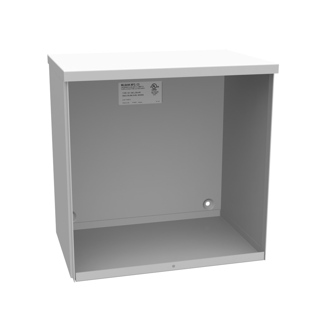 12x8x12 Screw Cover Type 3R UL Listed Steel No Knockouts ANSI 61 Gray Quad D Knockout for Lock Emboss Mounting Holes in Back