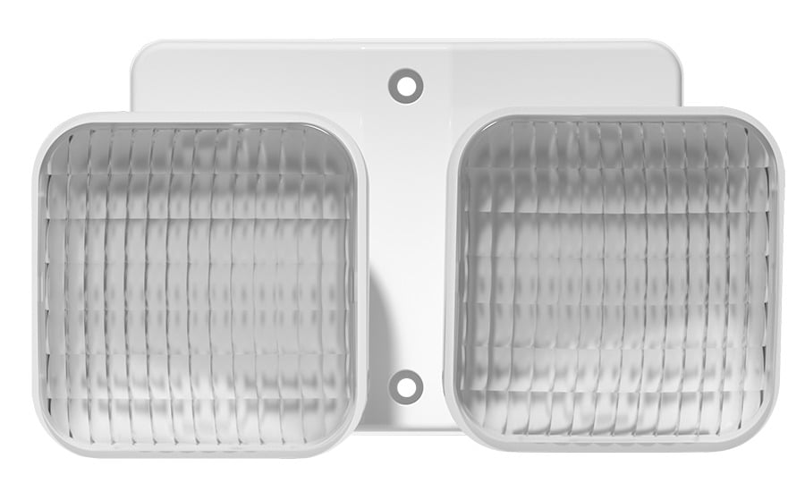 EMERGENCY UNIT SELF DIAGNOSTICS THERMOPLASTIC WHITE 2-LAMP HEADS