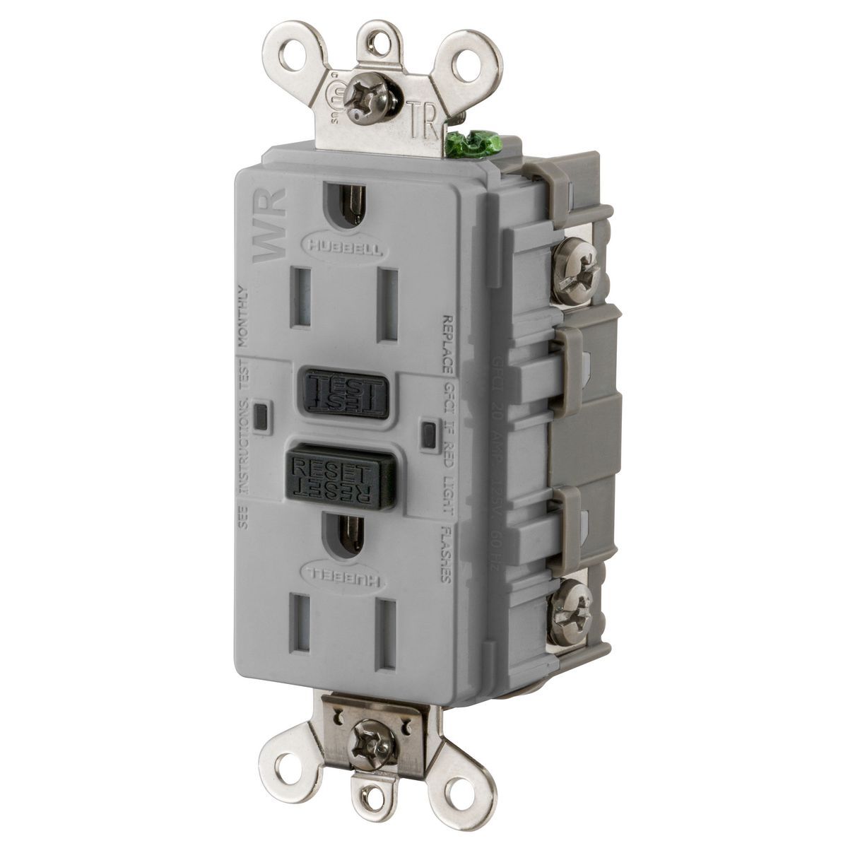 15A, 125V Industrial Grade, Tamper-Resistant, Weather-Resistant, Ground Fault Receptacle