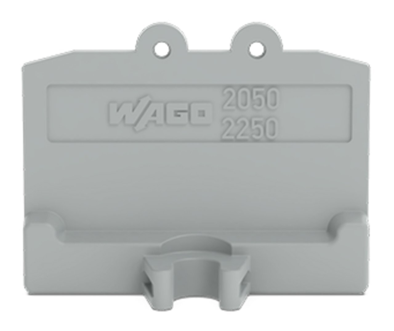 End plate; with fixing flange; 1.3 mm thick; gray