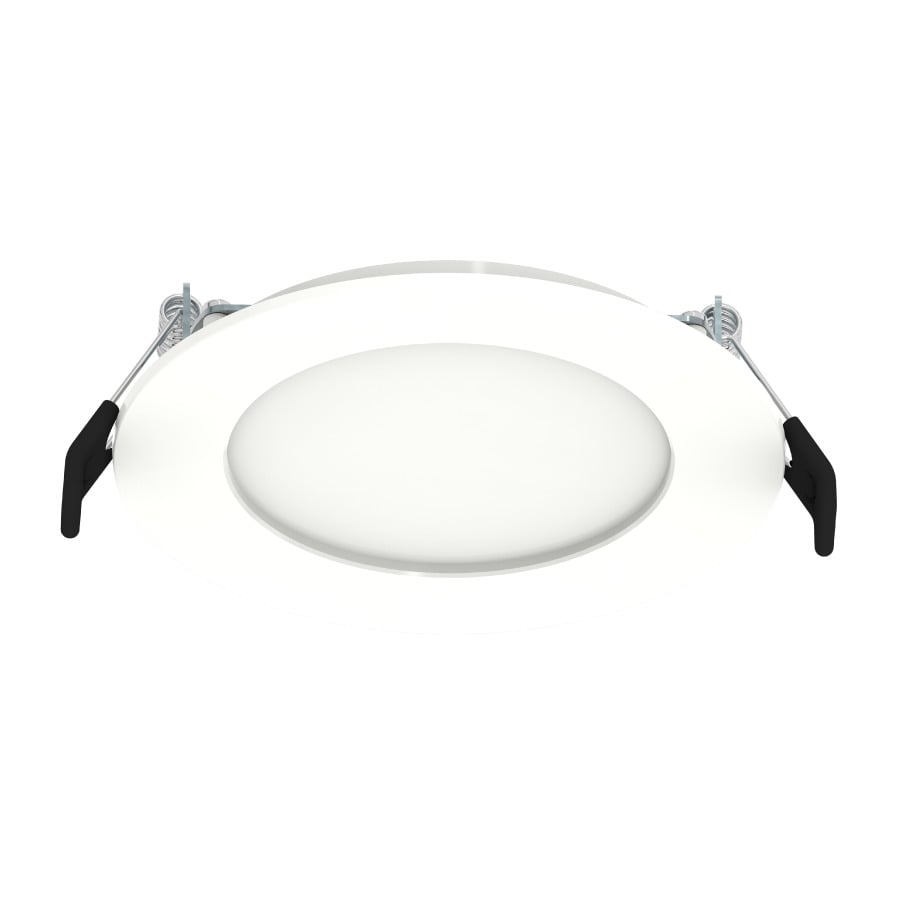 RECESSED DOWNLIGHTS 800 LUMENS WAFER EDGE-LIT 10.5W 4 INCHES ROUND 90CRI ADJUSTABLE 2700/3500/4000/5000K 120V WHITE SMOOTH