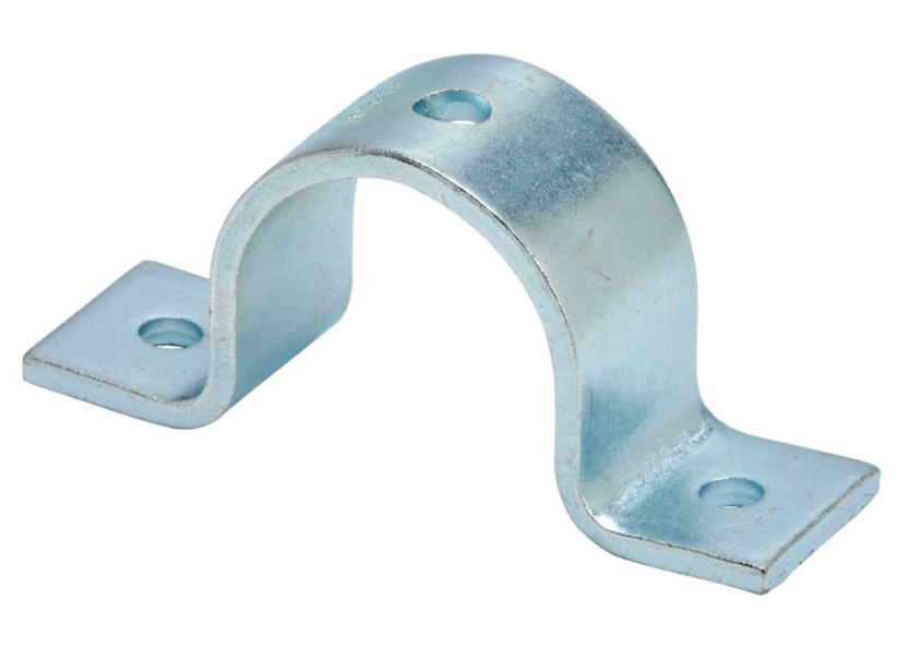 B2400-1ZN 2-Hole Standard Pipe Clamp, 1 in Nominal, 600/150/120 lb Load, Low Carbon Steel