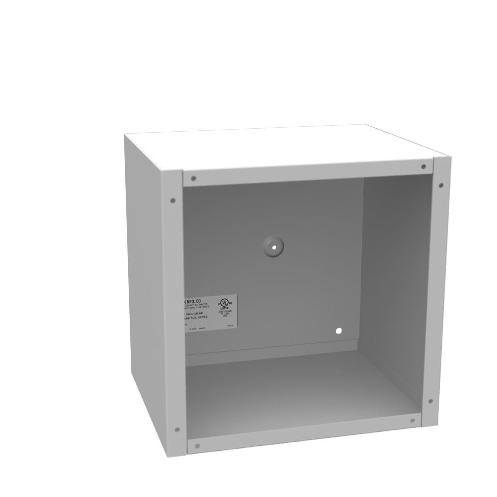 10x8x10 Screw Cover Type 1 UL Listed Steel No Knockouts ANSI 61 Gray Cover with Teardrop Slots Mounting Holes in Back