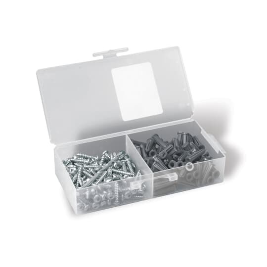 Anchor Kit, (100) #12 Anchors, (100) 10 x 1 Inch Combination Slot/Phillips Head Screws, (1) 1/4 Inch Carbide Tip Drill Bit