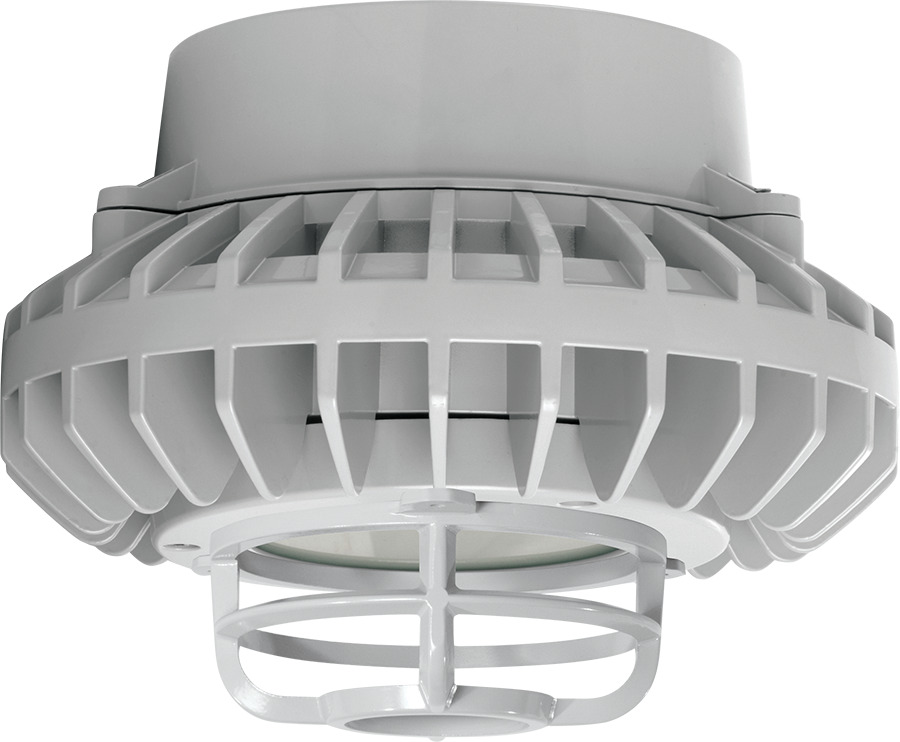 Hazardous Lighting 2739 Lumens Hazpled 42W Frosted Flat Lens Die Cast Guard Gray