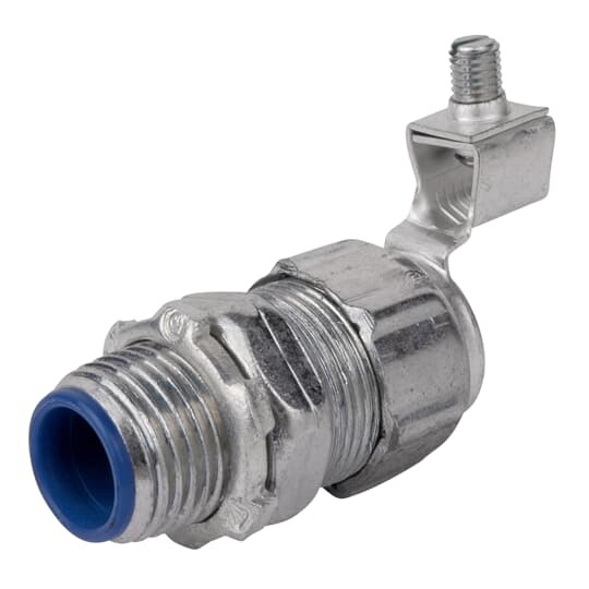 1/2 Inch External Bonding Liquidtight, Flexible Metal Conduit, Straight, Insulated, With Revolver Lug, With Tin Plated Cu Alloy Lug for #14 to #4 Ground Wire, for Use In Wet Locations, 25 Pieces