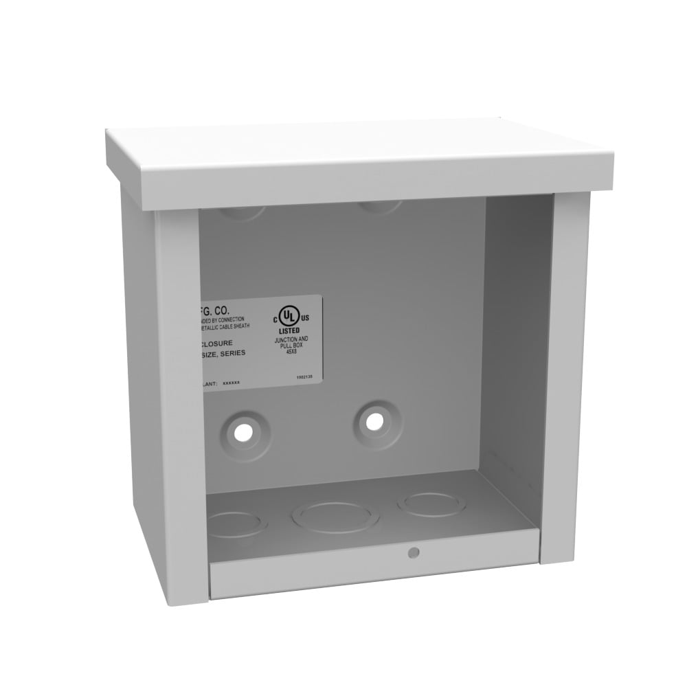 6x4x6 Screw Cover Type 3R UL Listed Steel Knockouts ANSI 61 Gray Quad D Knockout for Lock Emboss Mounting Holes in Back