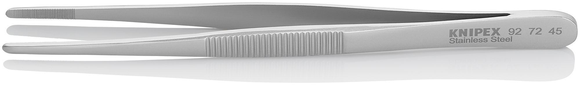 Stainless Steel Gripping Tweezers-Blunt Tips, 5 3/4 in., 1.30 mm TT, 2.70 mm TW