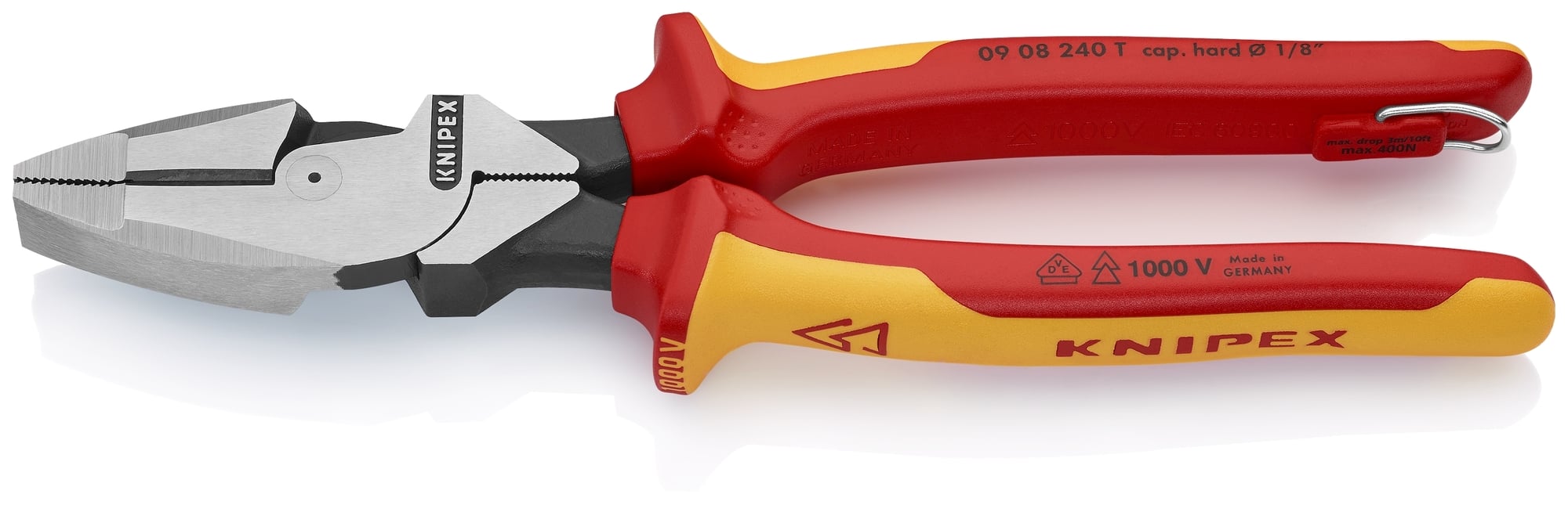 High Leverage Lineman's Pliers New England Head-1000V Insulated, 9 1/2 in., Multi-Component, ASTM