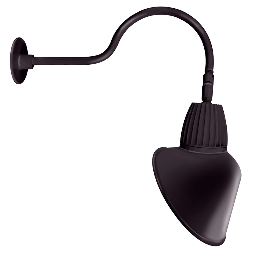 Decorative 877 Lumens Gooseneck 26W 4000K 24 Inches Arm Angled Cone Flood 15 Inches Bronze