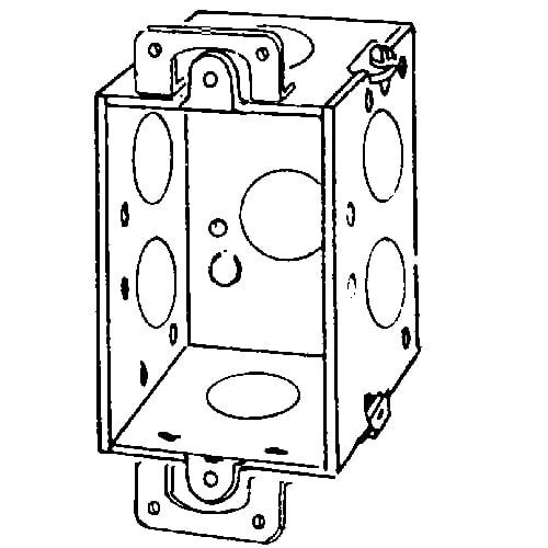 Features:Gangable, With 1/2 IN Conduit Knockout, Standard:UL E18095, Number Of Outlet:7, Material:Steel, Size:2 X 2.5 X 3IN, Cubic Capacity:12.5CI