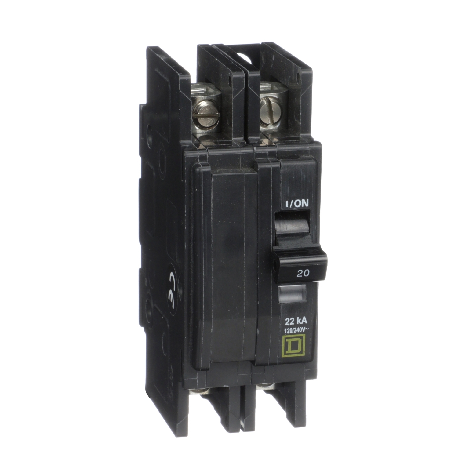 Mini circuit breaker, QOU, 25A, 2 pole, 120/240VAC, 22kA