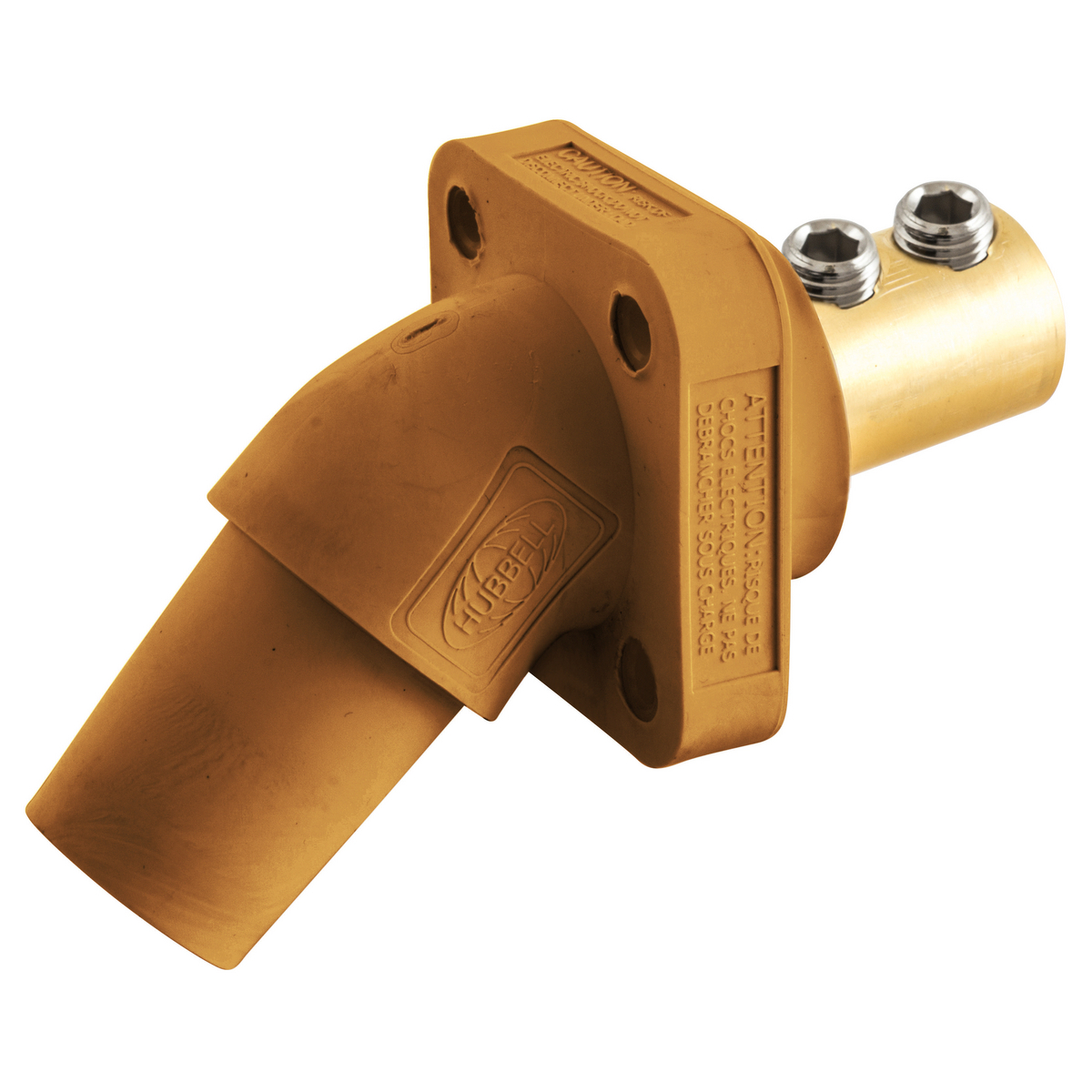Single Pole Products, 300/400A Series,Receptacle, Angled, Double Set Screw, Orange
