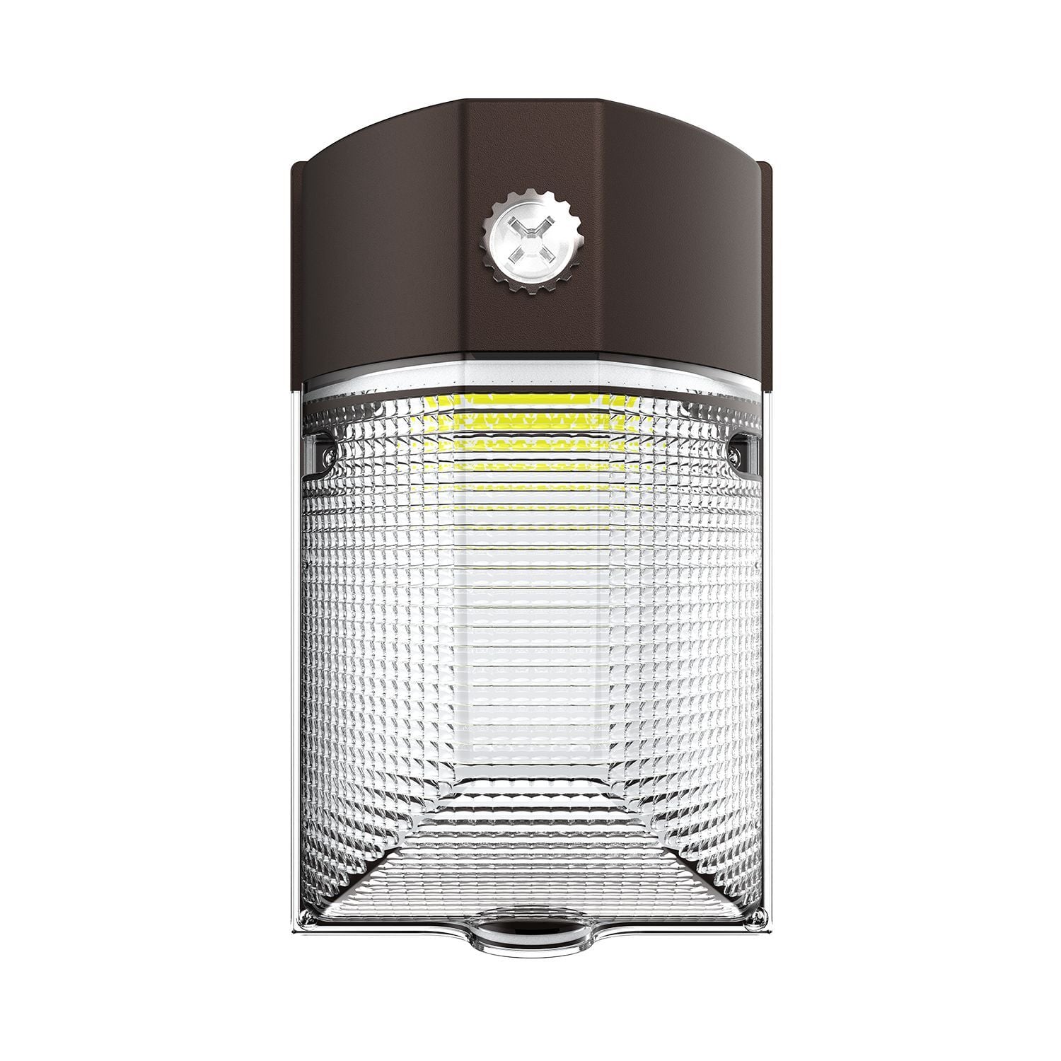 Mini LED Wall Pack, 30W, 120-277V, 3CCT Select Photocell ON/OFF, Dusk to Dawn, Bronze.