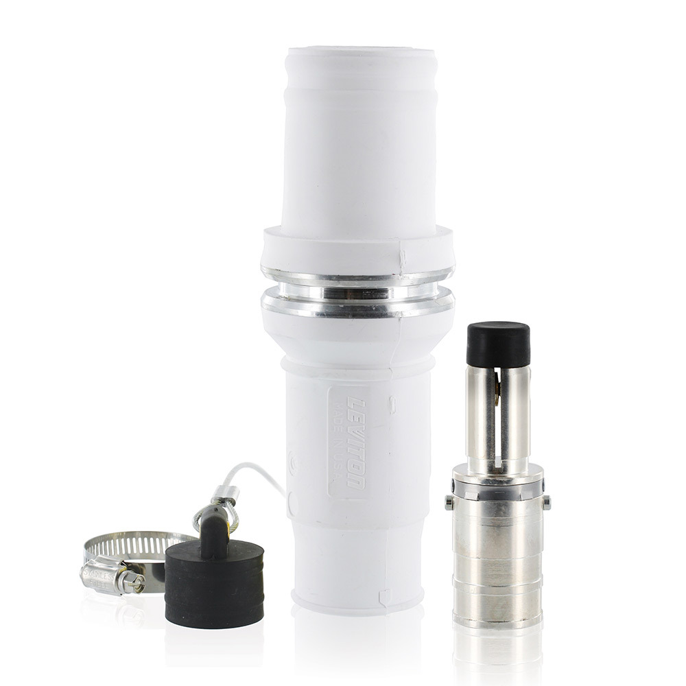 Complete Male Plug (Insulator, Male Contact, & Dust Cap), Crimped, 777 MCM Cable, 1135Amp Max., 1000Volt, 49 Series, Industrial Grade, Rhino-Hide Single Pole Connector - WHITE