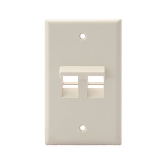 Angled QuickPort Wallplate 2-Port, Single Gang, Light Almond