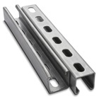 Channel, 12 Gauge, 1-5/8 Inch x 1-5/8 Inch, Length 10 Feet, Half Slotted Aluminum with 9/16 Inch x 1-1/8 Inch Slots on 2 Inch Centers