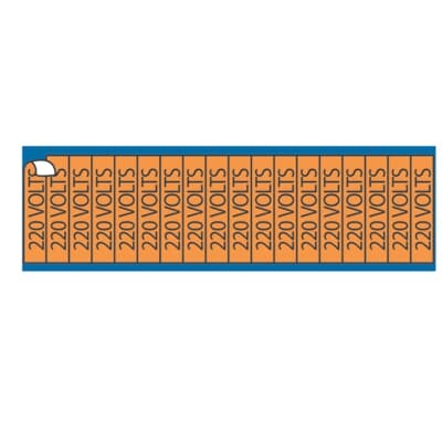 Conduit and Voltage Marker Cards - Vinyl, , Legend 120/208 VOLTS, Character height 5/16 inches.