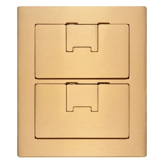 Two Gang Floor Box Cover, Width 7.13 Inches x Length 8.25 Inches, Brown, Non-Metallic, Carpet Flange Included