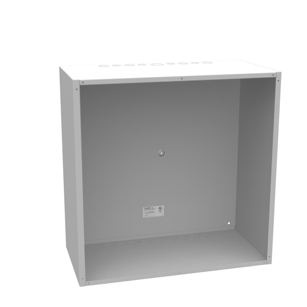 24x12x24 Screw Cover Type 1 UL Listed Steel Knockouts ANSI 61 Gray Cover with Teardrop Slots Mounting Holes in Back