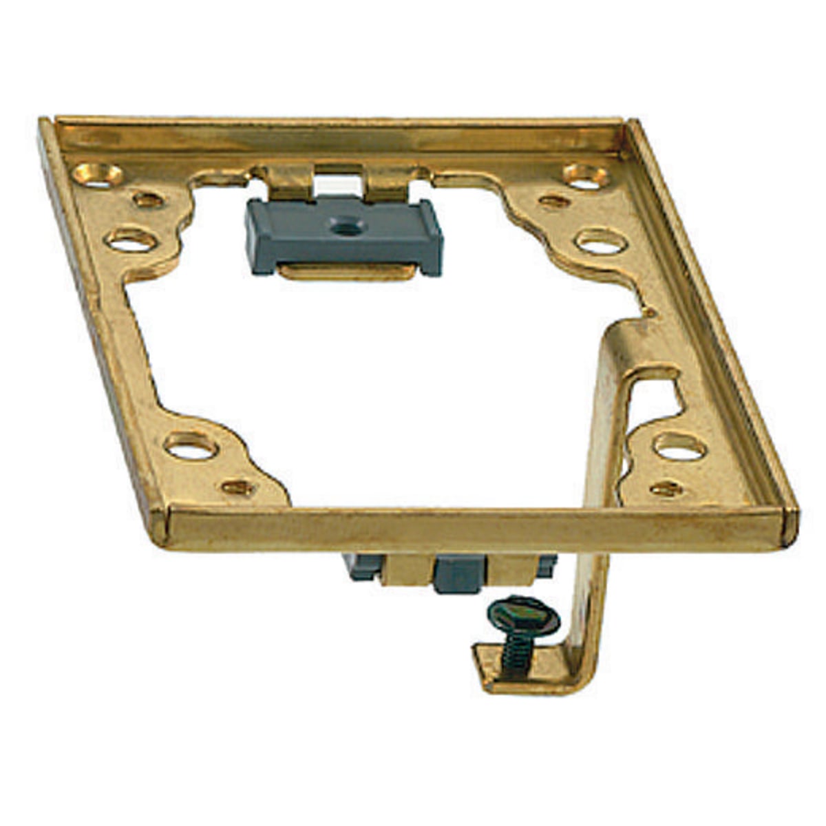 Flush Concrete Floor Box Series, 1-Gang Cover Flange With Ground Lug, Rectangular, Brass