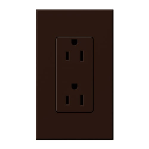 Duplex 15 A receptacle, tamper resistant, 125V/15A in brown