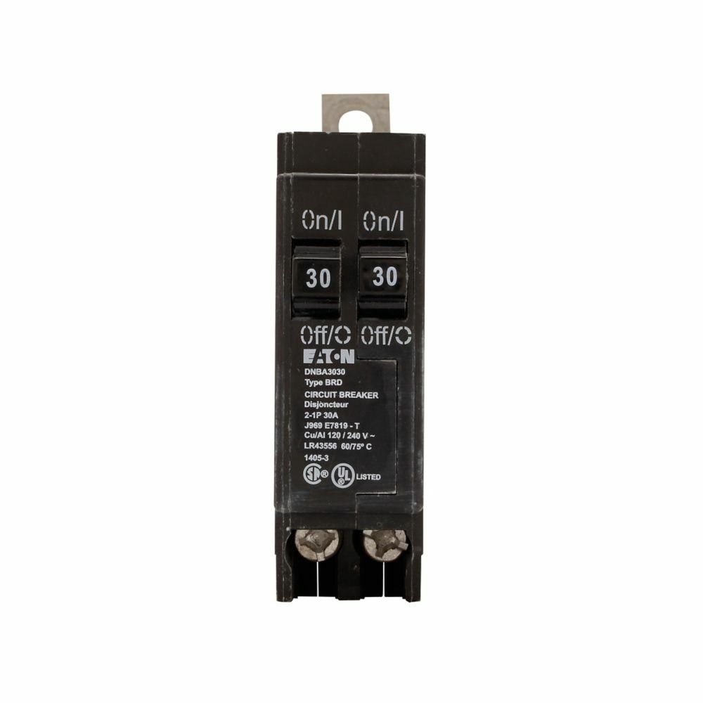 Eaton BAB thermal magnetic circuit breaker,Thermal magnetic circuit breakers,30A,10 kAIC,Three-pole,#14-4 AWG,DNBA