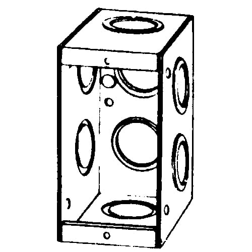 Features:With 1/2 And 3/4 IN Concentric Conduit Knockouts, Standard:UL E18095, Number Of Outlet:8, Material:Steel, Size:1.8125 X 2.5 X 3.75IN, Cubic Capacity:15.5CI