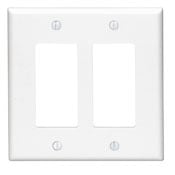 2-Gang Decora/GFCI Device Decora Wallplate, White