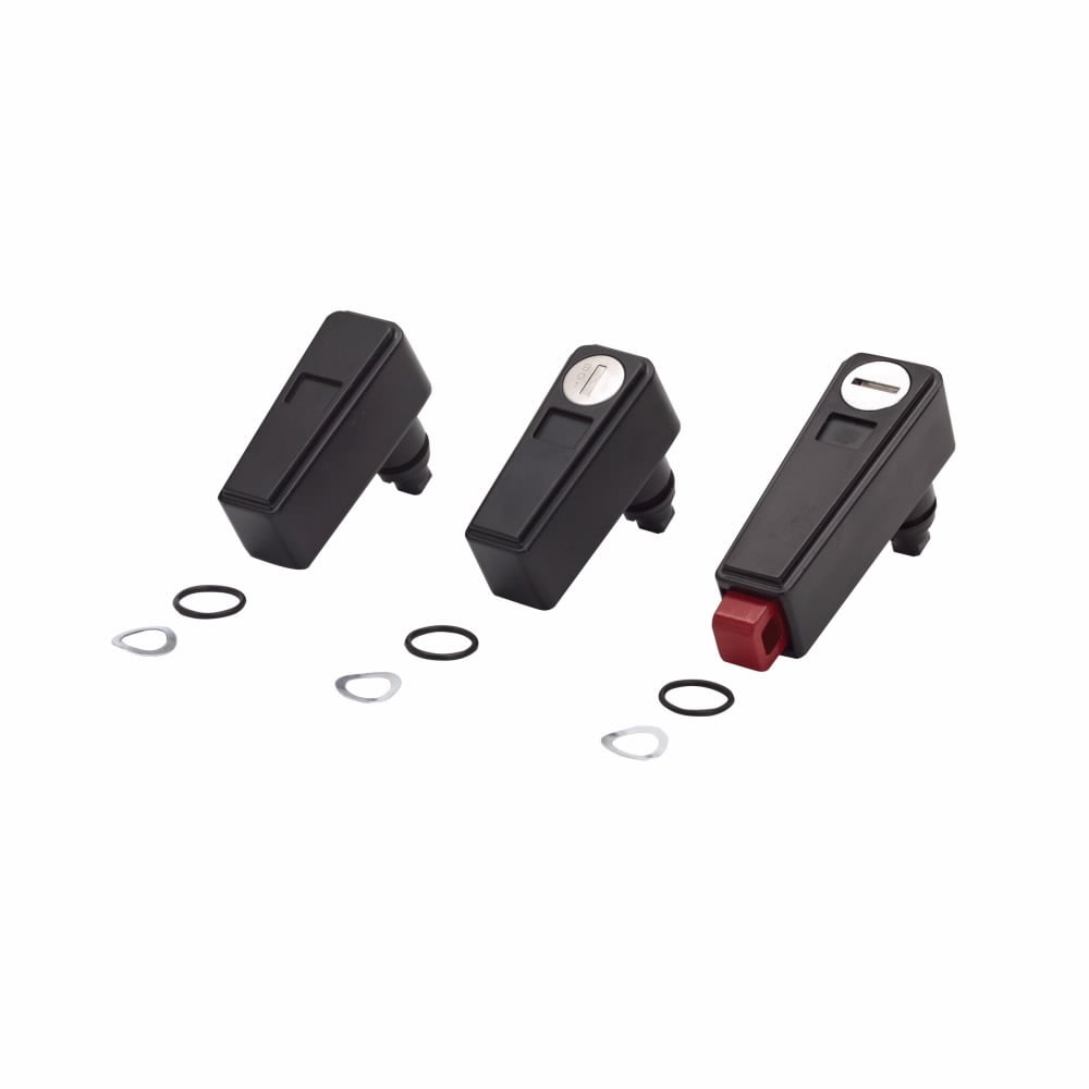 Eaton B-Line series lock latch and handle, Interchangeable padlock, key-lock and no-lock handles, Type 4 and 12 premier enclosure handle inserts, Wall-mount handle, key-locking - keyed, handles locks, and inserts