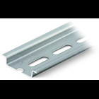 Steel carrier rail; 35 x 7.5 mm; 1 mm thick; 2 m long; slotted; according to EN 60715; "Hole width 18 mm