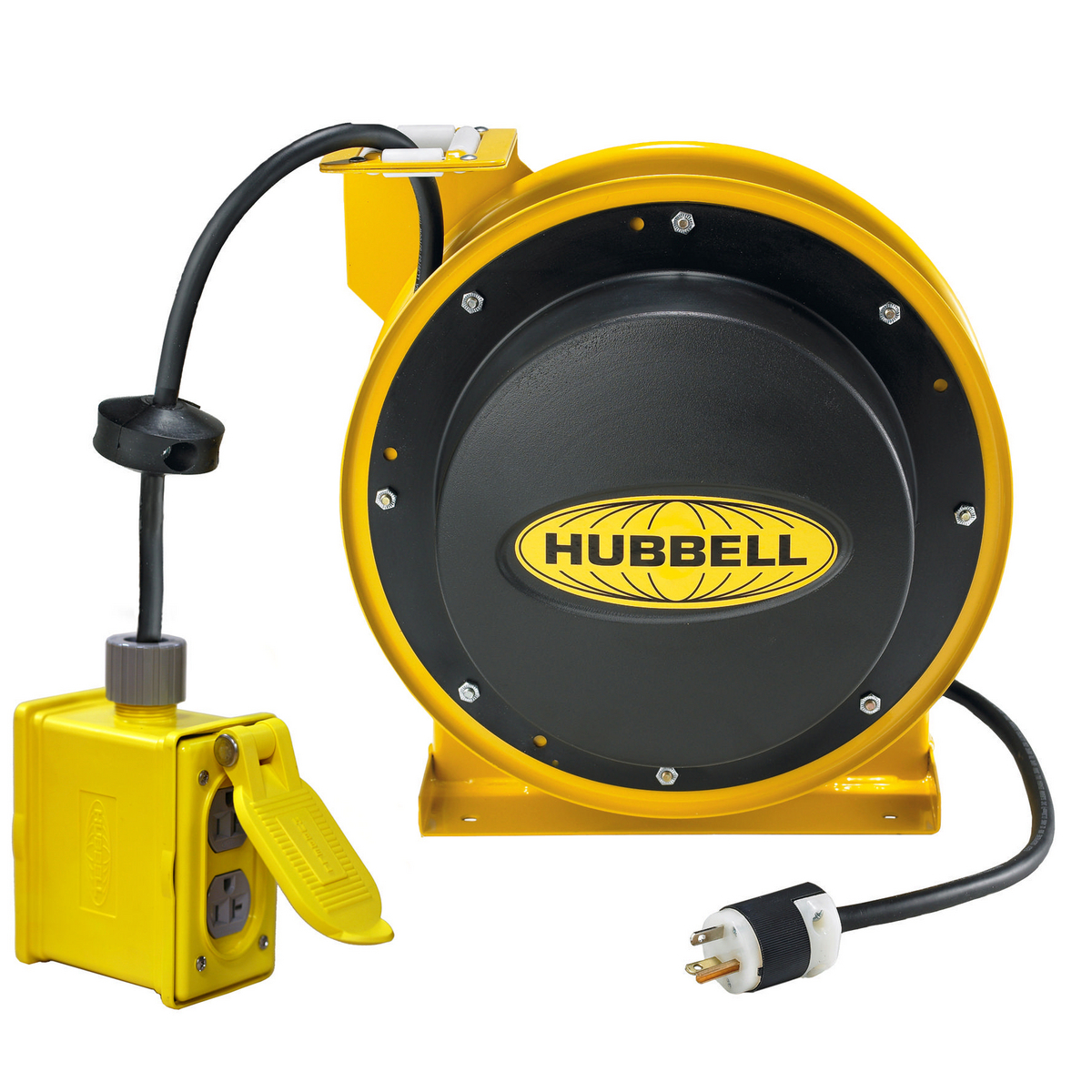 Cord and Cable Reels, Industrial Cord Reel, With Box and 5352GRY, 45' 12/3, Yellow