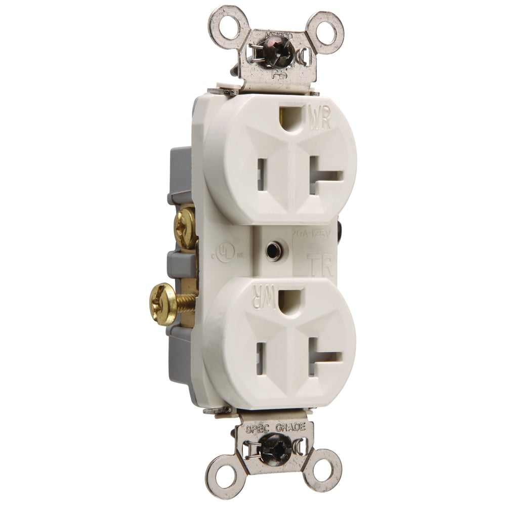 Commercial Grade Weather-Resistant and, Tamper-Resistant Duplex Receptacle Side Wire 20amp 125volt Light Almond
