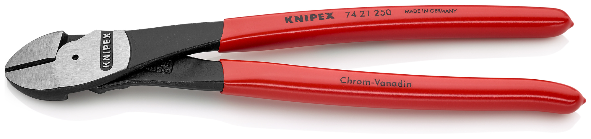 High Leverage 12° Angled Diagonal Cutters, 10 in., Plastic Coating, Bulk