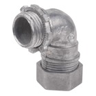 Connector, 90 Degree, Trade Type Compression, Size 3/4 Inch, Height 1.86 Inch, Width 0.95 Inch, Thread Length 0.52 Inch, Die Cast Zinc, Sold by Each