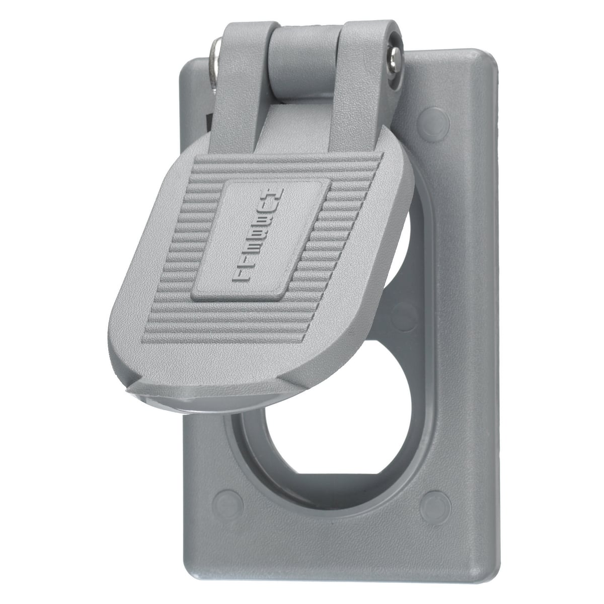 Twist-Lock Devices, Weatherproof Covers, Accessories for 15 Amp 2 and 3 Wire Devices, Gray thermoplastic, vertical standard box mount, corrosion resistant