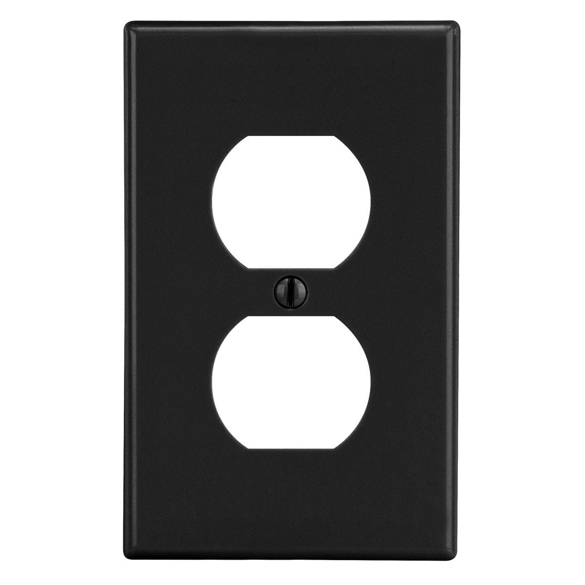 Wallplate, Mid-Size 1-Gang, 1) Duplex, Black