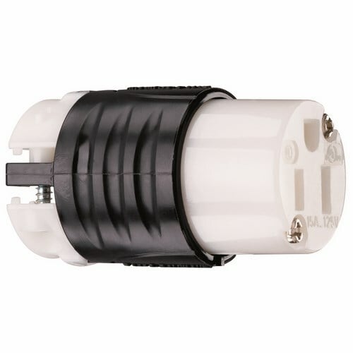 15amp 125v, Straight Blade Connector 2pole 3wire, Black & White