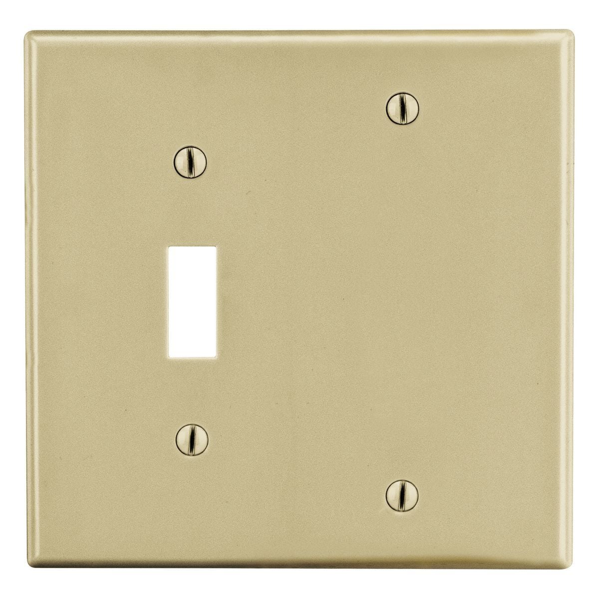 Wallplate, 2-Gang, 1) Toggle 1) Blank, Ivory